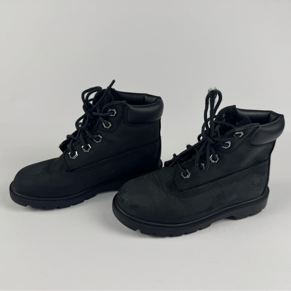 Timberland Black Nubuck Toddler 6-inch waterproof black boot size 10